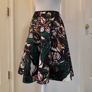 H&M Midi Circle Skirt Green Multi Size 4/6
